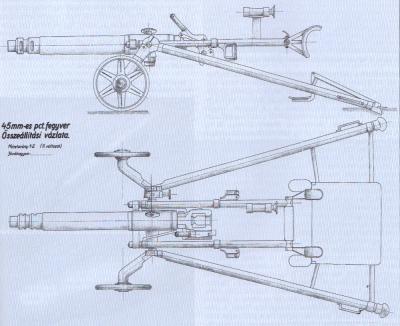 A K5-ös páncélromboló fegyver fennmaradt rajza